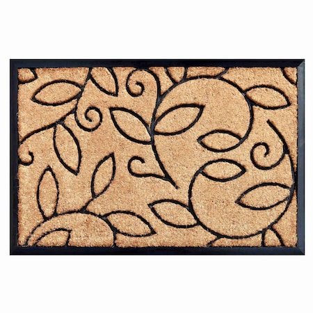Calloway Mills Entrance Mat, Coir/Rubber, Natural, Black 100132436